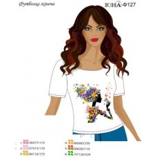 Жіноча футболка для вишивки бісером або нитками "Квіткова дама"
